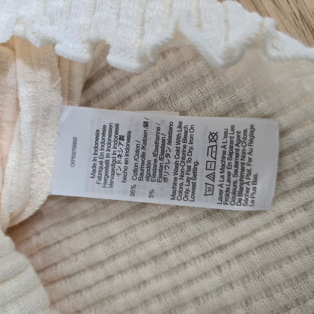 Madewell Womens Ribbed Button Front Cardigan Top NW950 Antique Cream Size M NWT - Picture 4 of 9